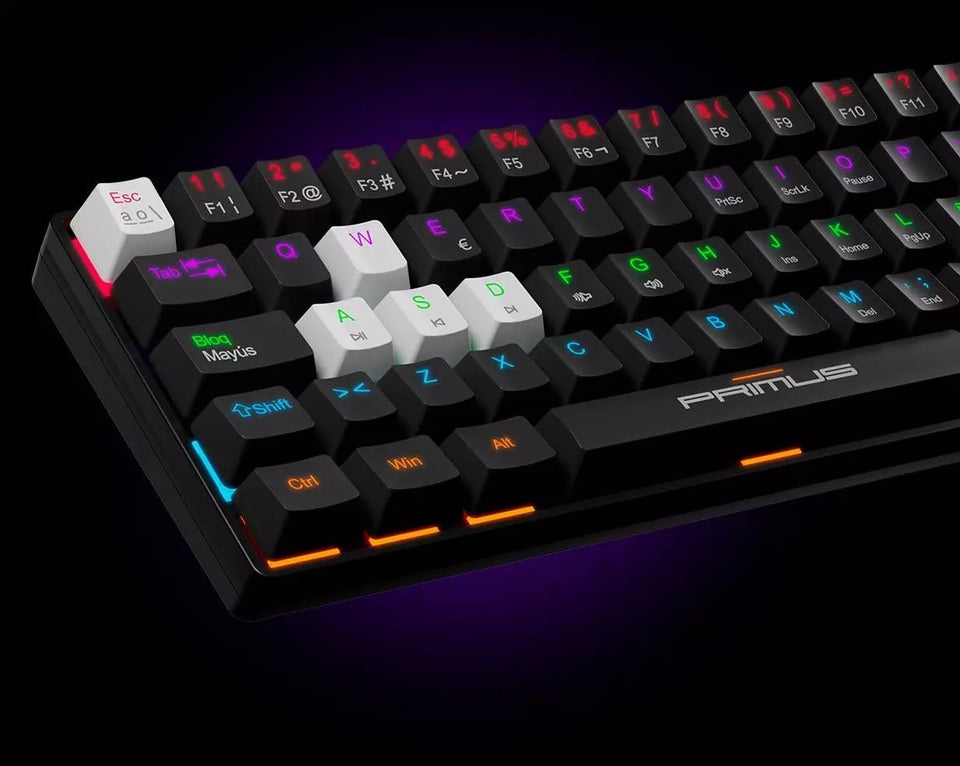 🎮 Teclado Primus – Estilo Gamer Compacto RGB 🖤✨