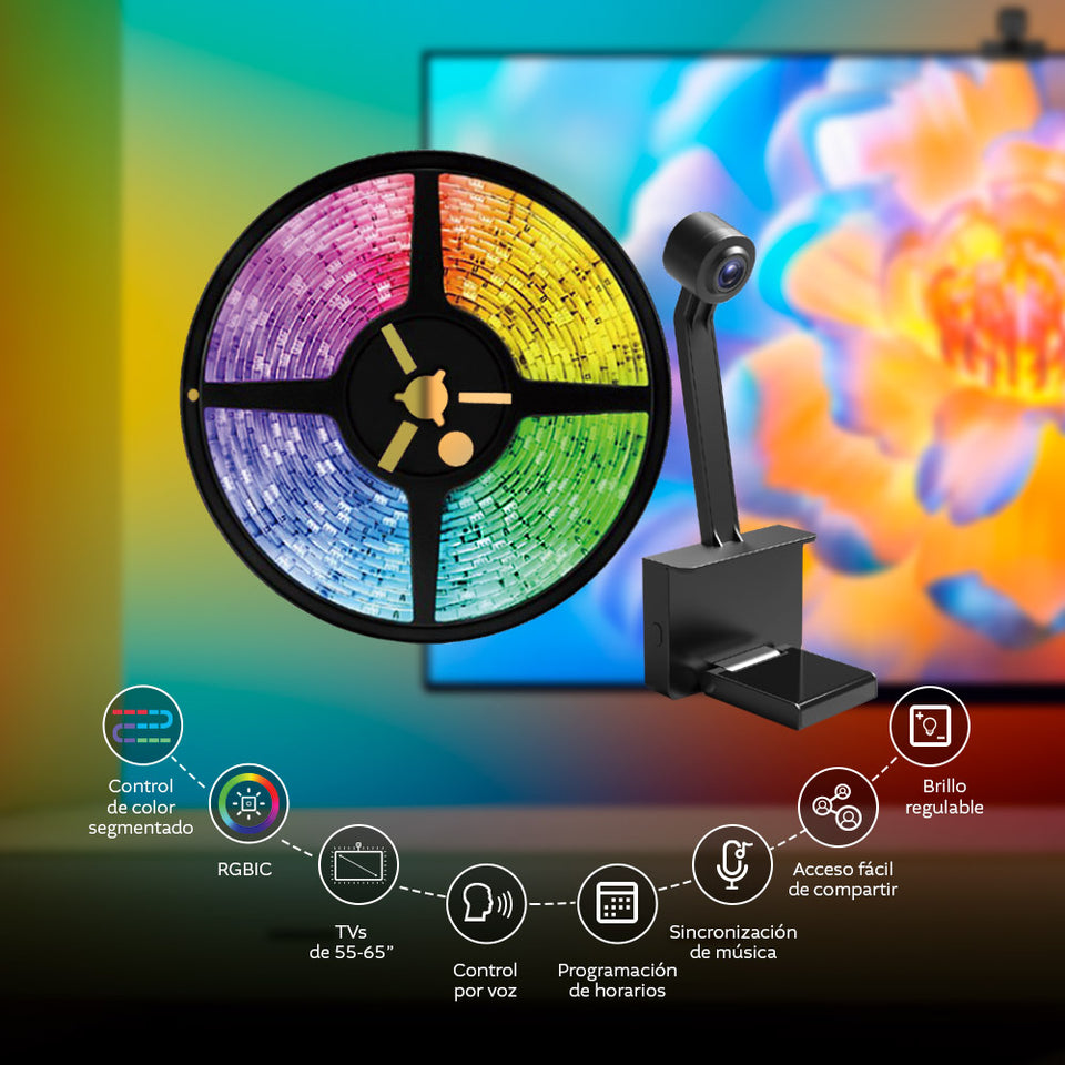 Cinta LED y cámara para televisores de 55-65"🌈🤩😎