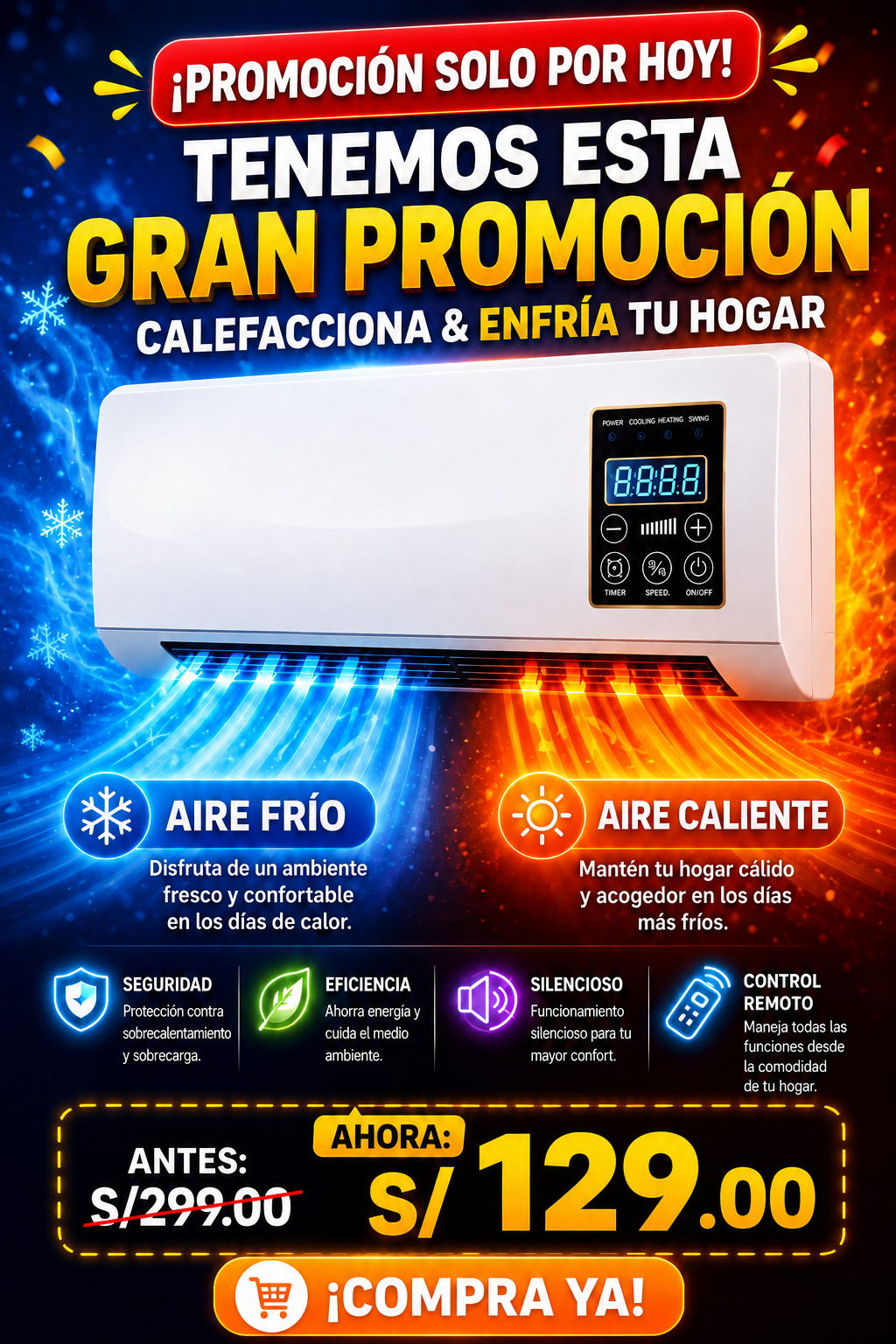 Aire Acondicionado 2 en 1 – Ahorra Energía