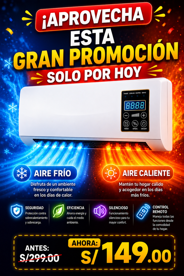 Aire Acondicionado Multifuncional 2 en 1 – Ahorra Energía